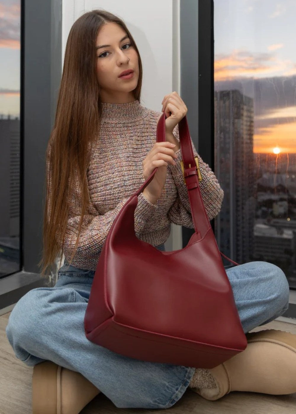 Borsa in pelle Julia + 1 pochette gratuita