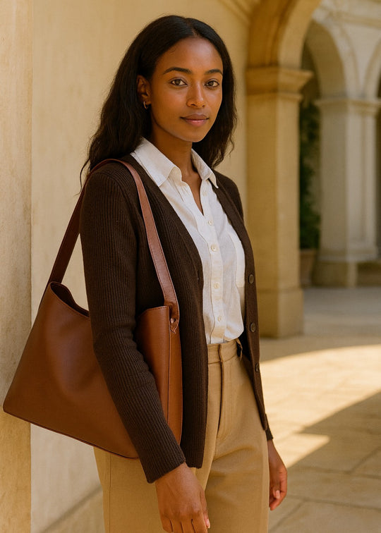 Borsa in pelle Julia + 1 pochette gratuita
