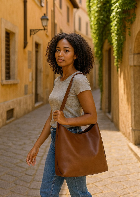 Borsa in pelle Julia + 1 pochette gratuita