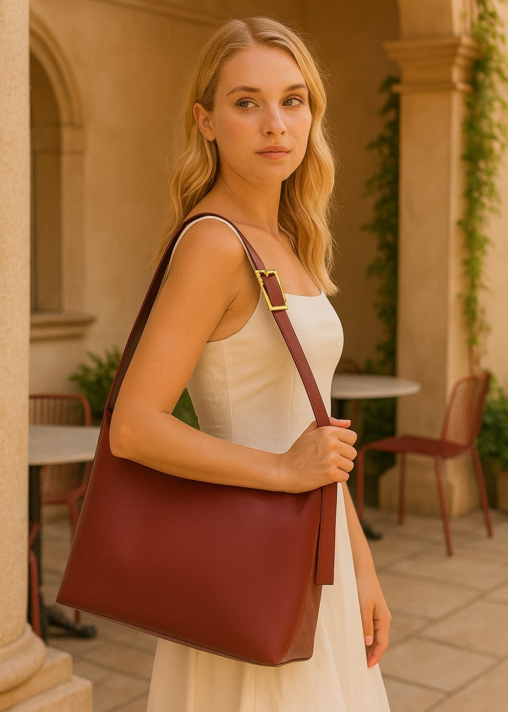 Borsa in pelle Julia + 1 pochette gratuita